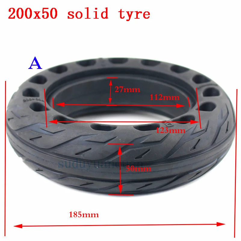 200X50 Электрический мини-велосипед Скутер мотоцикл бескамерное сплошное колесо шины " самобалансирующийся Ховерборд взрывозащищенные твердые шины - Цвет: tyre A