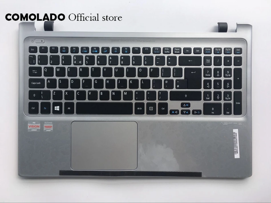 Британская клавиатура для ноутбука Acer Aspire V5-551G V5-551 с серебристой оболочкой C