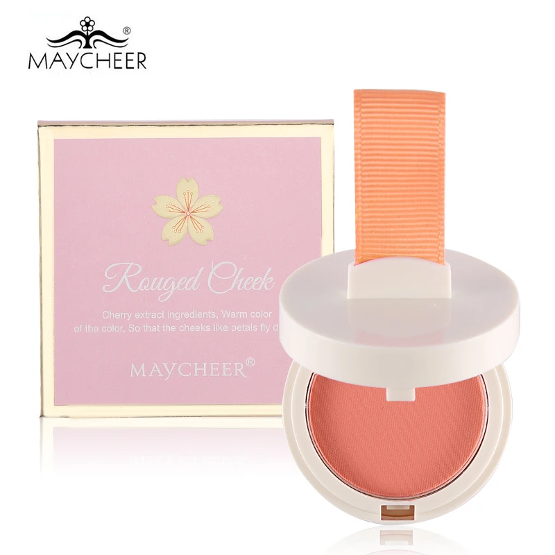 MAYCHEER, 6 цветов, красота, Сакура, румяна, матовые, минеральные, для лица, пудра, румяна, палитра с пуховкой, стойкий макияж, естественное сияние, здоровое лицо