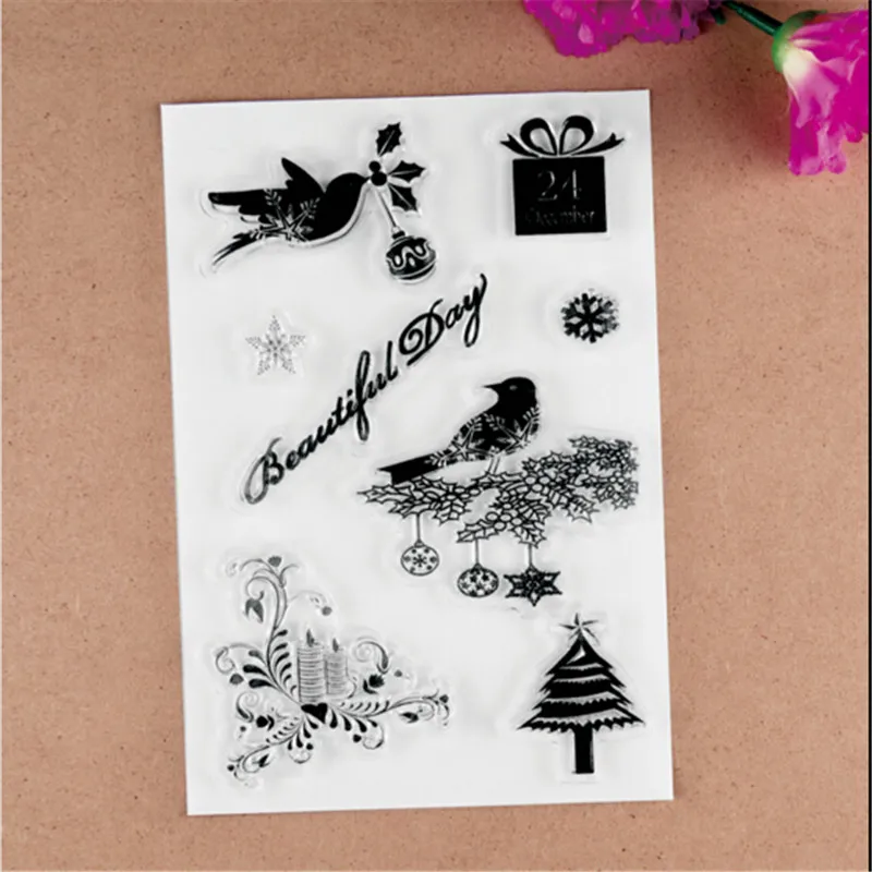

2017 new 11X16cm BEAUTIFUL DAY Scrapbook DIY Photo Album Account Transparent Silicone Rubber Clear Stamps
