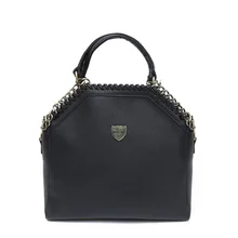 Schwarz Crossbody-tasche für Frau Mode Weibliche frauen Leder Handtaschen Tote Ketten Schulter
