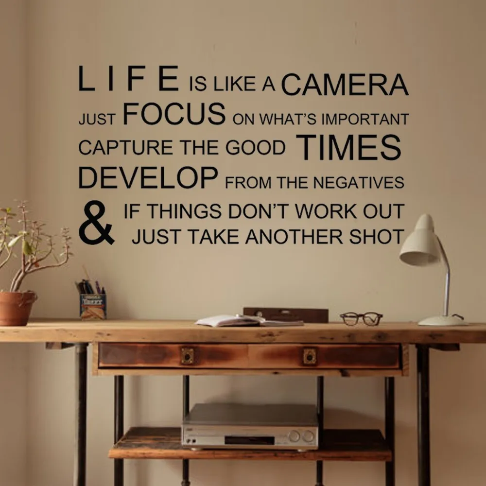 Life Is Like A Camera Office Wall Stickers Decals Quotes Life Is Like A Camera Office Wall Stickers Decals Quotes Vinyl Mural Poster 22 X 40 S In From Home Garden On Aliexpress