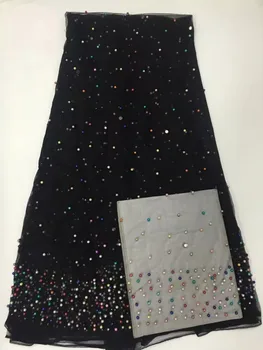 

French Net Lace Fabric Latest african guipure lace fabric with stones and beads mesh tulle fabric free shipping j256tyrd-1