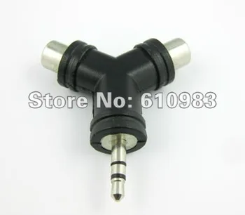 

10 Pieces/lot Y Type 3.5mm to RCA Adapter 3.5mm Stereo Plug to 2 RCA Jack Female Adapter Connector