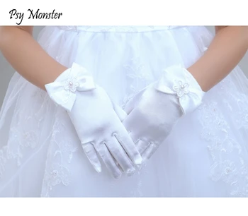 

Grils Charming Wedding Flower Girls' Party Bowknot Gloves Mittens Ceremony Communion Accessories Kids Children's Gloves D68