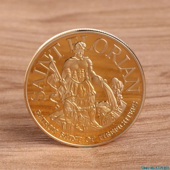

Commemorative Coin Collection Art Plating Imitation Golden Firefighters Rescue