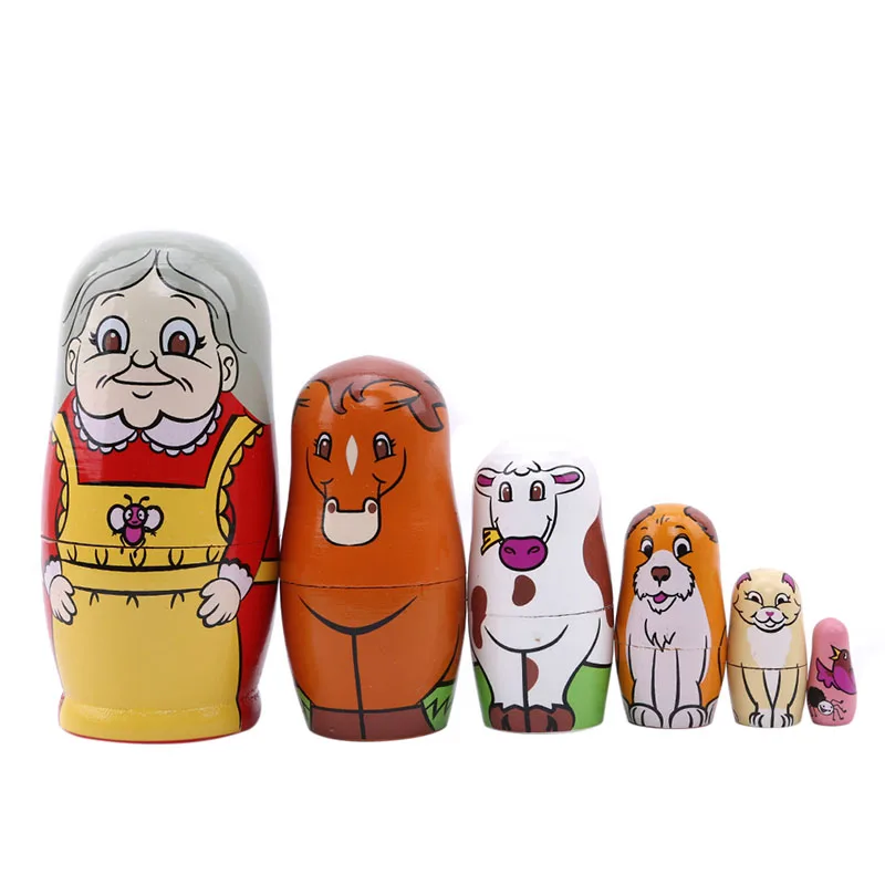 Деревянные игрушки рождественские куклы русские животные игрушка редиса