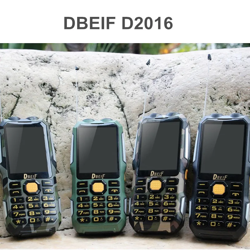 Оригинальный dbeif D2016 Power Bank tv fm двойной фонарик мобильный телефон Русский