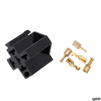 

40A 5 Pin Relay Connector Socket with 5 x 6.3mm Terminals Car Truck Vehicle Relay Case Holder Mar28