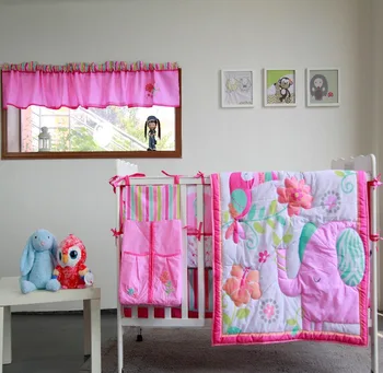 

Hot selling crib bedding set comforter, crib sheet, crib skirt, crib bumper - Made in China