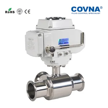 

On/Off type Electric quick clamp type sanitary 3 way ball valve
