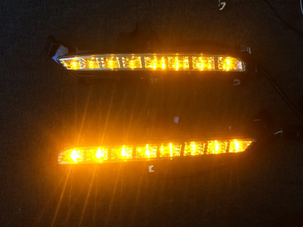 Поворотов и затемнения стиль реле Водонепроницаемый 12В светодиодный автомобильный светильник DRL Габаритные огни противотуманных фар для KIA K2 Рио