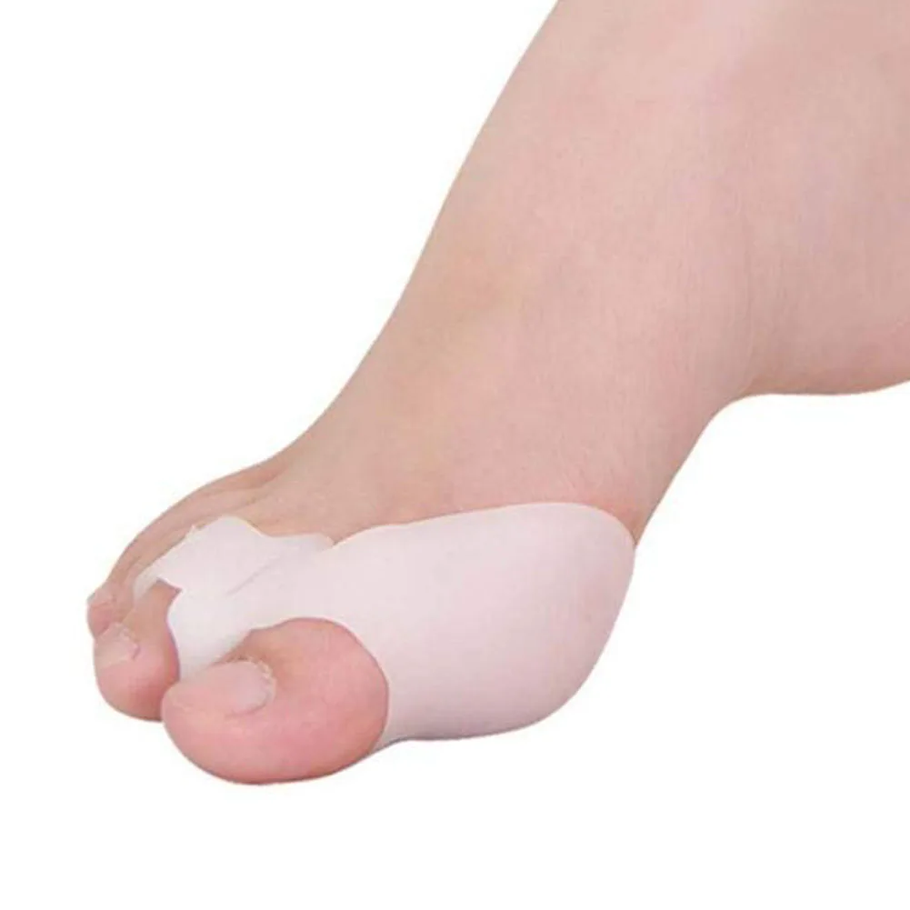 

2Pcs Soft Toe Separator Practical 2 Hole Silicone Toe Stretcher Portable Hallux Valgus Corrector Straightener White Colorful