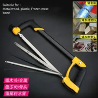 12 Inch Multifunction High hardness Steel Saw Fram Hacksaw With 5pcs Saw Blade Suitable for Frozen Meat Bone Metal Wood Plastic 1