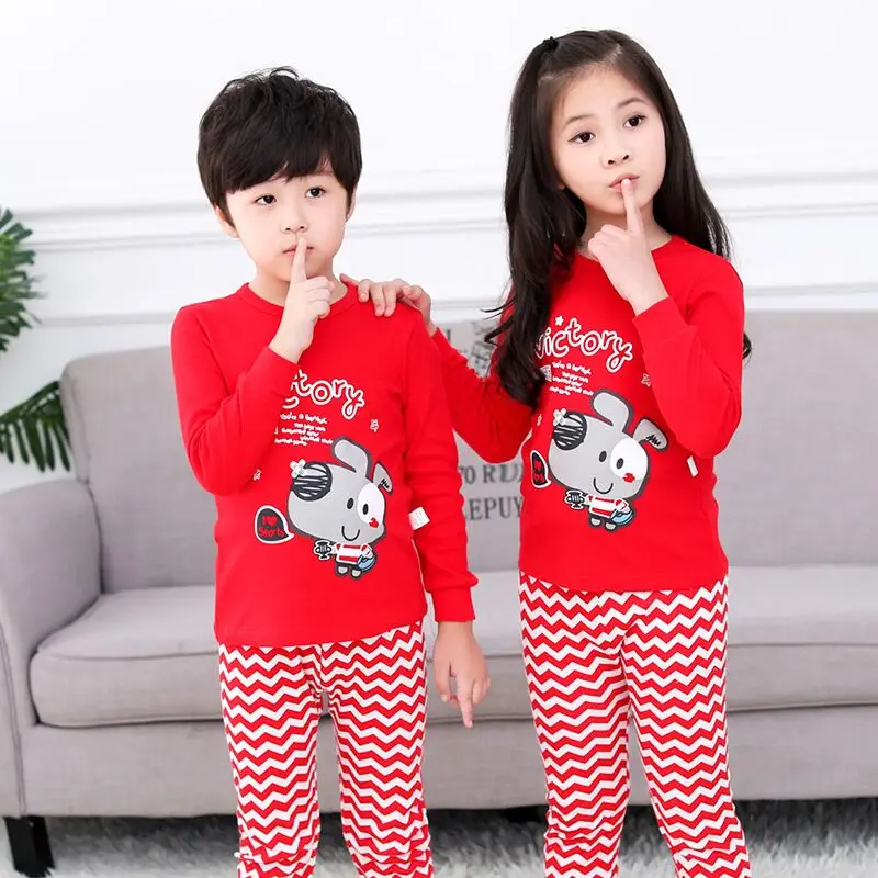 

100% Cotton Long-sleeved Sleepwear Pajamas Suits Baby Girls Clothes 2-14Y Teens Pyjamas Kids Pijamas Infantil Winter Pajamas Set