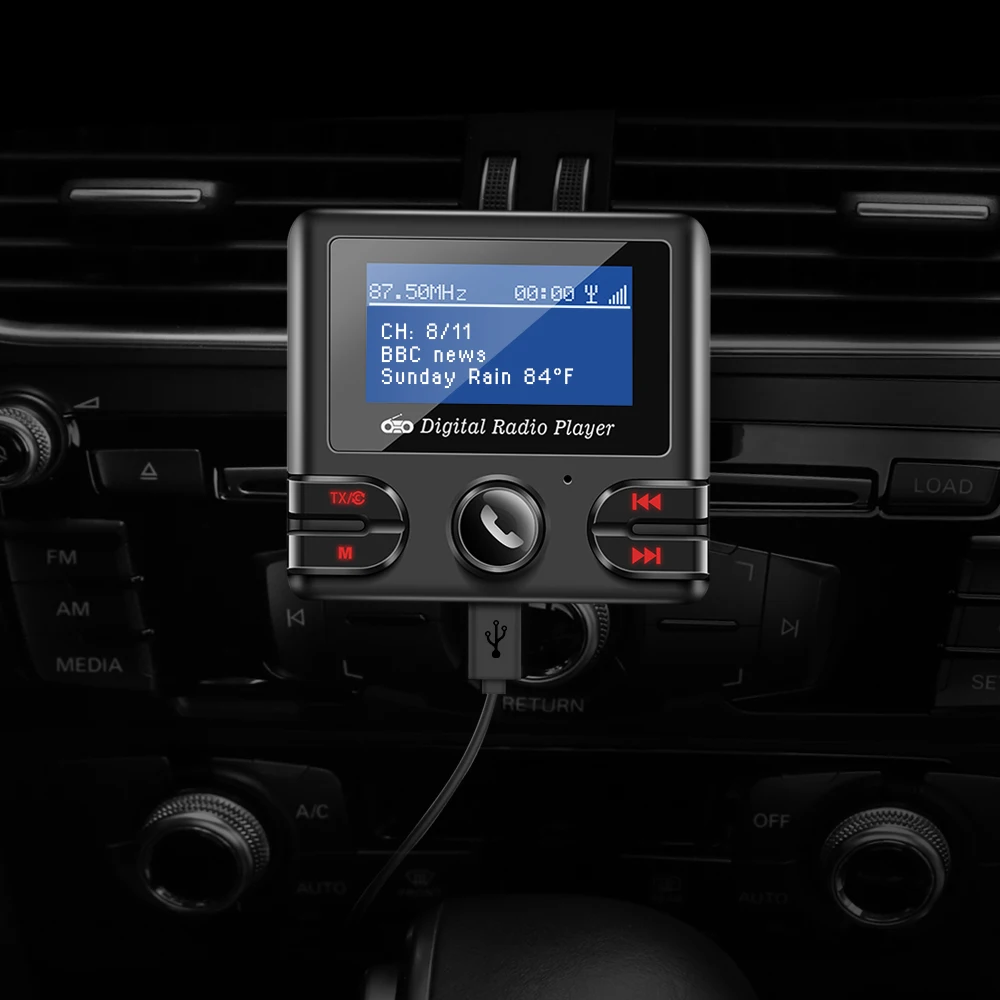 Приемник dab Bluetooth4.2 автомобильный комплект музыкальный плеер FM передатчик модулятор 2.1A двойной зарядное устройство USB с антенной автомобильное зарядное устройство DC 12 В