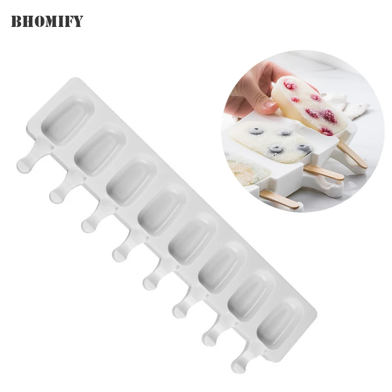 

4 Cavity Silicone Freezer Ice Cream Mold candy bar Making Tool Juice Popsicle Molds Children Pop Lolly Tray Ice Cube maker DIY