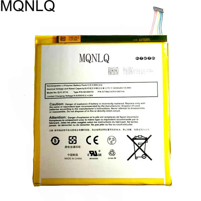 

3800mAh Battery 58-000119 ST10 ST10A for Amazon B00VKIY9RG For Kindle Fire HD 10 For Kindle Fire HD 10.1 SR87CV, SR87MC