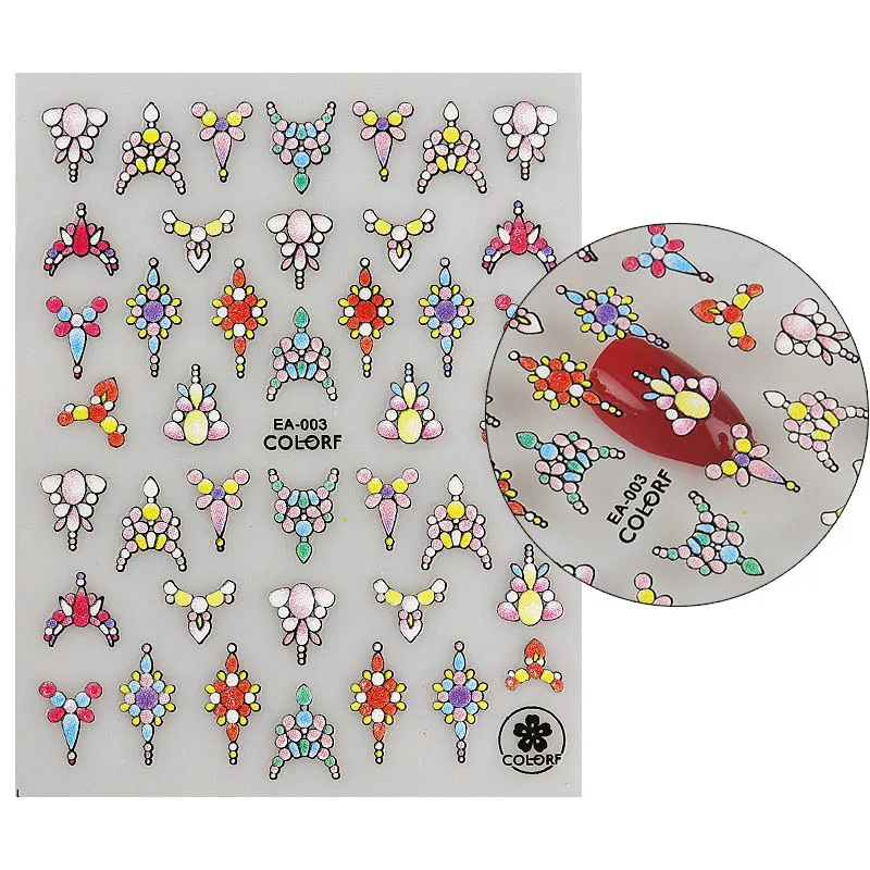 

1 sheet 3d Nail Art Sticker Adhesive Sticker Decals Tool DIY Nail Decoration Tool Embossed Flower Lady Bugs bees dragon Sticker