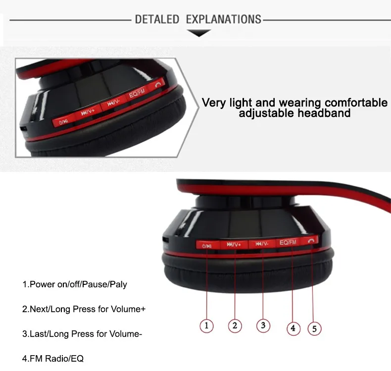 Bluetooth стереонаушники BT809 с поддержкой FM радио и TF карт|headphones foldable|wireless headsetmusic