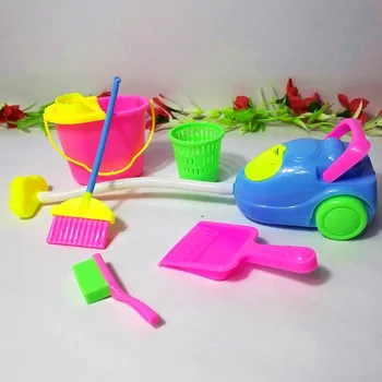 

6 Items/Set Dolls Cleaning Kit Doll Accessories For Barbie Doll Household Cleaning Tools Play House Toys Best Kid's Gift