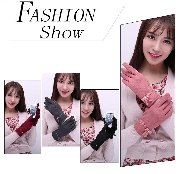 GLV1000 E Women touch screen winter fleece font b gloves b font Cycling driving outdoor sports