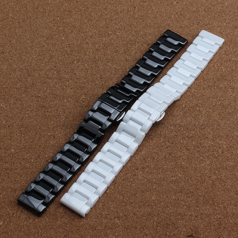 14mm 16mm 18mm 19mm 20mm 22mm Watchband ceramic Black White For mens watches ladys hours accessories butterfly buckle fashion 14mm 16mm 18mm 19mm 20mm 22mm Watchband ceramic Black White For mens watches ladys hours accessories butterfly buckle fashion