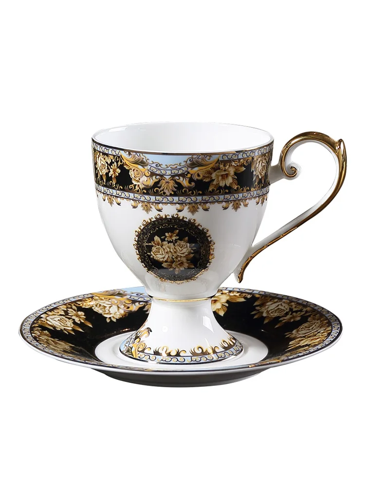 

European Style luxury Phnom Penh bone china coffee cup dish Set British elegant afternoon tea cup set ceramic flower cup Saucer