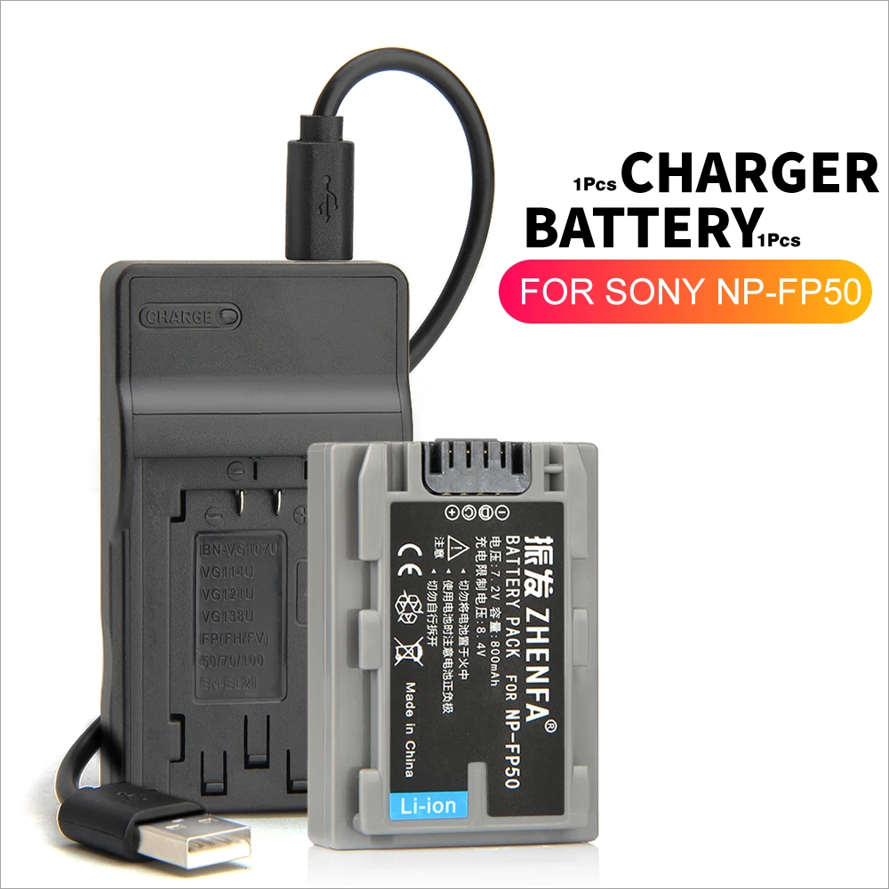 1 шт. аккумулятор и зарядное устройство USB для Sony|battery camera|fp50 batterynp fp50 battery |