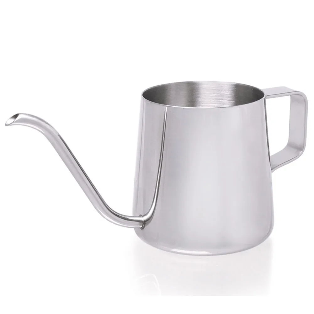 Чайник из нержавеющей стали капельная вода горшок длинный чайник с носиком чашка кофе дома кухня ручной пуансон масштаб чайник кухонная принадлежность для чая - Цвет: Silver