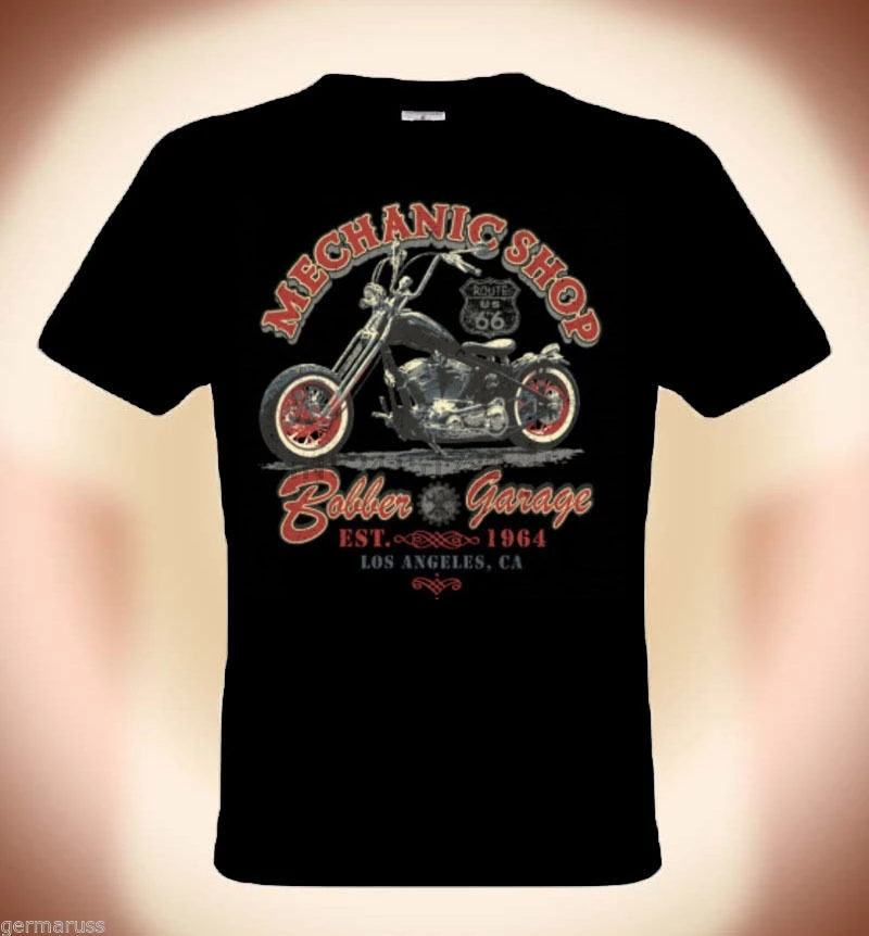 Новейшая модная футболка Motard MECANIQUE MAGASIN Route 66 (bis Taille 5XL возможно дополнение