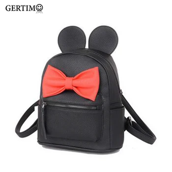 

Mickey Backpack Big Ear Fashion New Women Backpack Designers Brand For Teenage Girl High Quality Pu Leather School Backpack