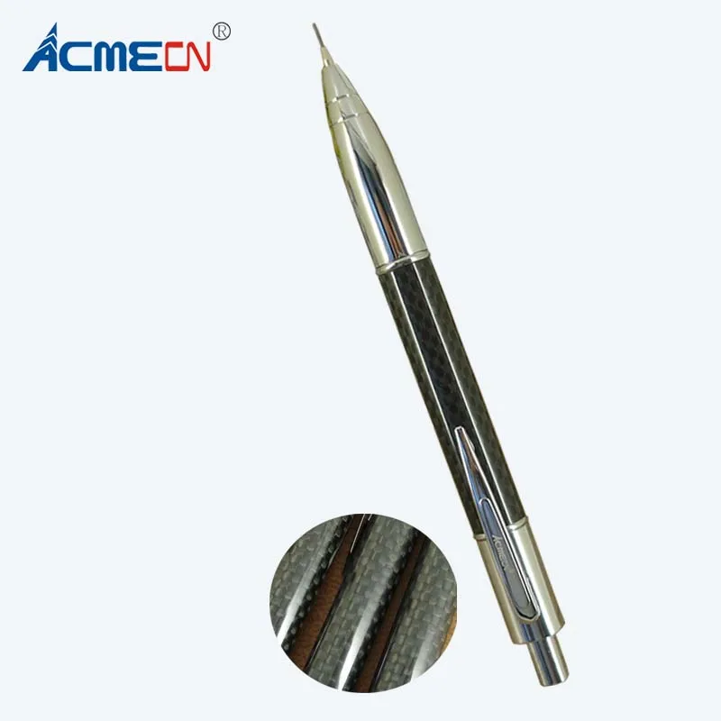 ACMECN Unisex Carbon Fiber Pencil Propelling Push Silver Trim Sketch