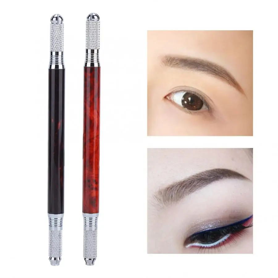 Двухсторонняя ручная Татуировка бровей ручка Microblading Blade держатель карандаш для макияжа для постоянного макияжа аксессуары для татуажа