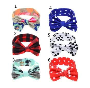 

6color Cute print Kids Girls Headband Rabbit Bow Ear Hairband Headwear Children Casual Apparel Turban Knot Head Wraps
