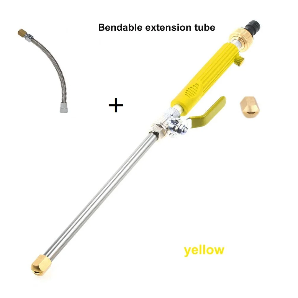 Extendable Yellow Автомобильный водяной пистолет высокого давления, Омыватель струи воды, садовая мойка, шланг, насадка, распылитель, поливочный спринклер, инструменты - Цвет: Extendable Yellow