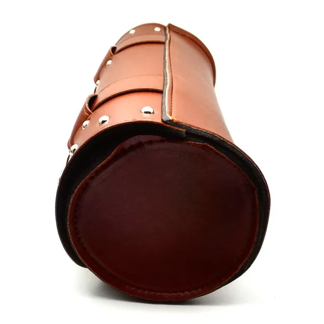 Motorycle Brown PU Leather Tool Bag Saddlebag For Honda Shadow VT750 VT1100 VTX1300/Yamaha V-Star XVS 650 1100 Classic Custom