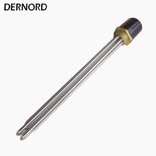 Best Offers Stainless Steel 240V 3000W Tubular Water Heater Element Screw in 1 1/4 Inch BSP Electric Immersion Heater with Black Plastic Cap