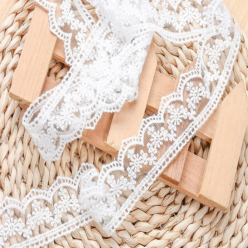 Quality 4cm wave edge small mesh embroidery lace DIY handmade materials wedding dress material | Дом и сад