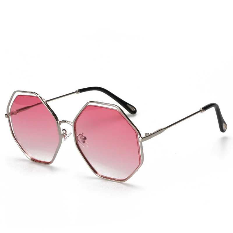 Faramita Brand Hexagon Hollow Twilight Round Personality Party Style Women Sunglasses 9 Color UV400 Men Sun Glasses Attractive - Lenses Color: FY0544
