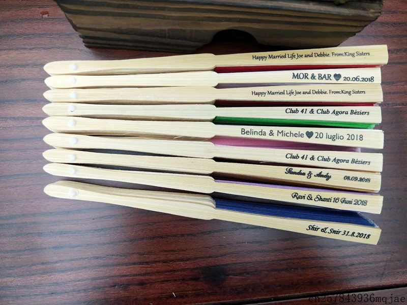 

250pcs Personalized Silk Hand Fan Engraved Wedding Fold Fan Vintage Fold Fans Customized Wedding Gift Party Favors
