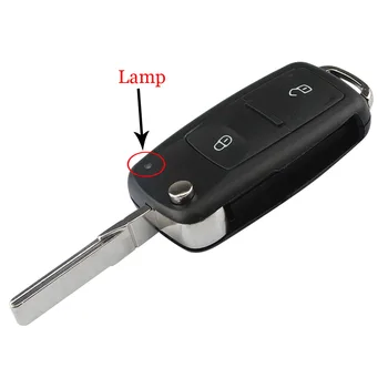 

New Uncut Remote Flip Key Car Key Case Shell Fob Cover 2 Buttons for Vw VOLKSWAGEN Transporter T5 Polo G Car Style