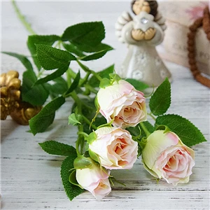 4 бутона роз Искусственные цветы для дома ваза отель фотографии реквизит декор свадебный искусственный цветок - Цвет: A2