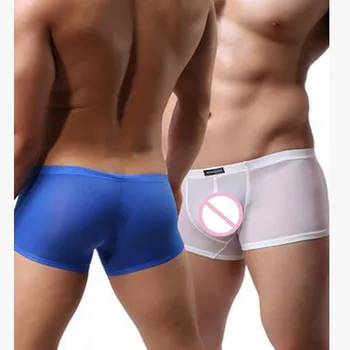 

New Listing Men's Underwear Boxer Shorts Ultra-thin Translucent Underpants High Quality Ropa Interior Hombre 4pcs/lot
