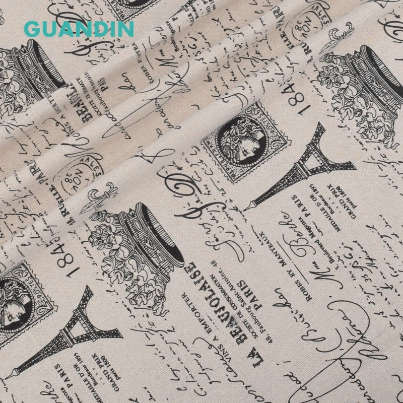 

GUANDIN,Printed Cotton Linen Fabric DIY Sewing & Quilting Patchwork/Tower Series Cloth For Bag/Curtain/Cushion/Sofa/Half Meter