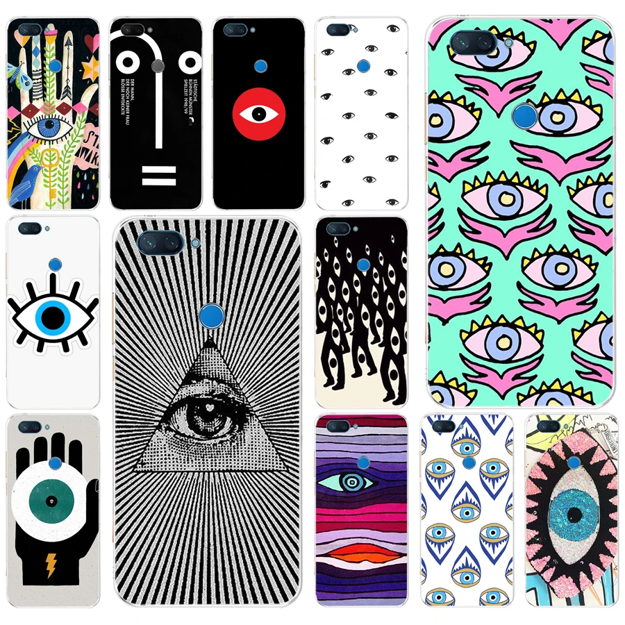 

098FG evil eye Soft Silicone Tpu Cover phone Case for xiaomi redmi mi 8 A1 A2 lite