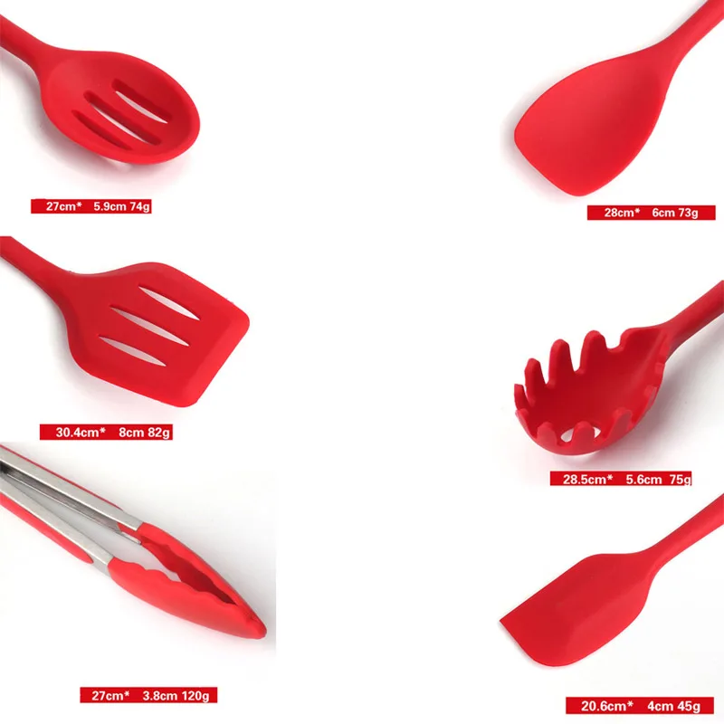 New Cookware Set 10 Sets Non-Stick Heat Resistant Silicone Egg Beater Cake Cooking Tools Kitchen Utensil Set Red Black 2 Colors New Cookware Set 10 Sets Non-Stick Heat Resistant Silicone Egg Beater Cake Cooking Tools Kitchen Utensil Set Red Black 2 Colors