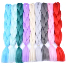 Полная звезда, 1 шт., синтетические черные, серые волосы, высокотемпературное волокно, Омбре, плетеные волосы, пряди, 24 дюйма, огромные косички, волосы для наращивания