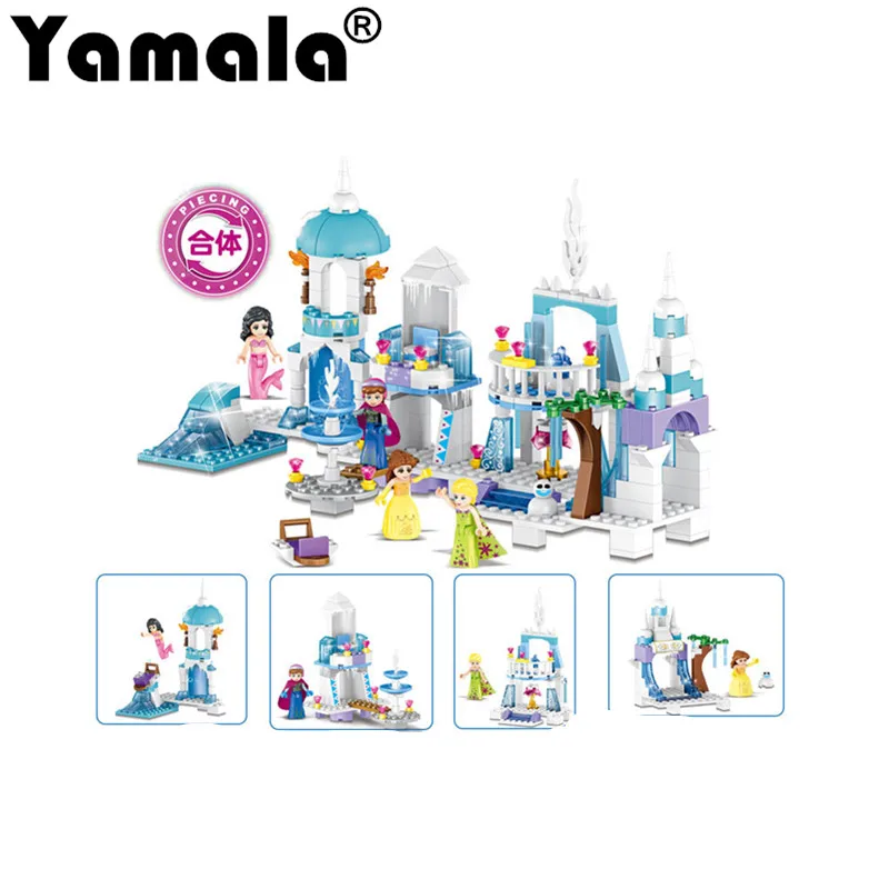 

[Yamala] 4in1 Princess Sparkling Dream World Of Ice And Snow Castle Building Blocks Bricks Toy Compatible Legoingly Friends