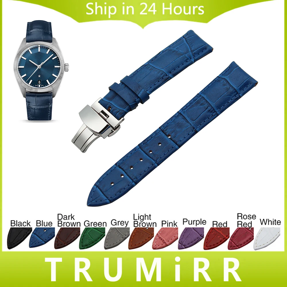 Prix pour Véritable Bracelet En Cuir Butterfly Boucle Sangle pour Omega Hommes Femmes Bande de montre-Bracelet Ceinture Bleu Noir 18mm 19mm 20mm 21mm 22mm Prix pour Véritable Bracelet En Cuir Butterfly Boucle Sangle pour Omega Hommes Femmes Bande de montre-Bracelet Ceinture Bleu Noir 18mm 19mm 20mm 21mm 22mm